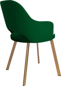 Krzesło Milano tkanina Welur noga metalowa : Kolor nogi - Złota profil, Kolor tkaniny - VELVET - MG25, Typ siedziska - Siedzisko obrotowe 360°