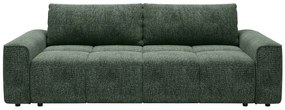 Kanapa rozkłądana 4-osobowa z tkaniny teksturowanej zielonej MINTURNO