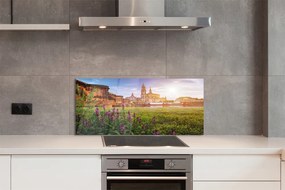 Panel szklany do Kuchni Wschód Słońca nad Niemiecką Rzeką