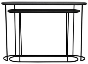 Czarne metalowe konsole zestaw 2 szt. 28x118 cm Bocov – Light &amp; Living