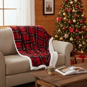 Koc z barankiem Classic czerwony, 200 x 150 cm