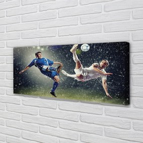 Obraz drukowany na płótnie Futbol W Strugach Deszczu