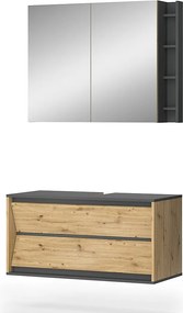 Zestaw mebli łazienkowych antracyt/artisan 100x45x50 edelin