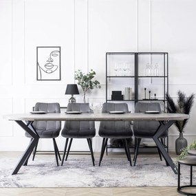 Stół Okrągły Rozkładany LUKAS 100-250 cm Beton Nowoczesny Loft