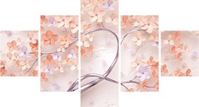 Obraz kwiatów drzewa koralowego - abstrakcja (125x70 cm)