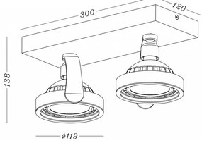 Biała lampa sufitowa z metalowym kloszem 12x36,5 cm Wally – GTV