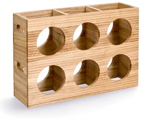 Stojak na 6 butelek, drewno, 38 x 11,6 x 27 cm