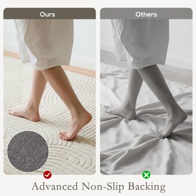 HOMCOM Maszynowo tkany dywan, wysokość 15 mm, wszechstronny, antypoślizgowy, kremowy