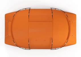 Outsunny Namiot tunelowy dla 4-6 osób, namiot kempingowy z drzwiami, podłogą, wodoodporny 2000 mm, pomarańczowy | Aosom PL