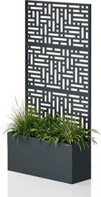 Pergola ogrodowa metalowa z donicą antracytowa 3in1, 900x1800x300 mm: ROSE