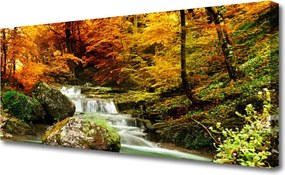 Obraz drukowany na płótnie Wodospad w Sercu Lasu