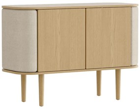 Beżowa niska komoda w dekorze dębu 109x75 cm Treasures – UMAGE