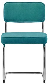 Turkusowe sztruksowe krzesło Rupert – Unique Furniture