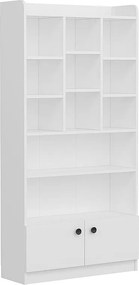 Regał w stylu skandynawskim – 90 x 180 x 30 cm – biały – płyta wiórowa pokryta melaminą