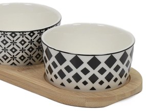 Zestaw do serwowania przekąsek, 4 miseczki, porcelana