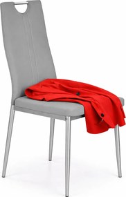 Popielate Metalowe Krzesło Tapicerowane T1-L42