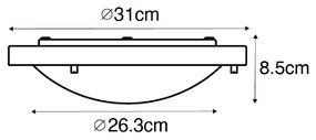 Zewnetrzna Nowoczesna lampa sufitowa biała 31 cm IP44 - Yuma Nowoczesny Oswietlenie zewnetrzne