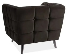 Czarny fotel relaksacyjny CASTELLO 1 VELVET