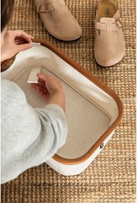 Kremowy tekstylny pojemnik 38x26x16 cm Bamboo/Linen – Bigso