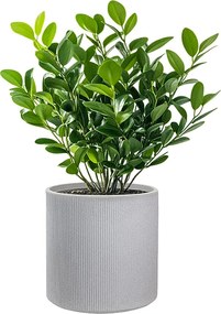 Okrągły, cylindryczny wazon z żywicy do roślin doniczkowych i ogrodowych, Modigliani Beige, 36x35 cm