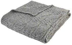 Szary koc dzianinowy 150x200 cm Cable Knit – Bianca