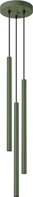Lampa Wisząca Nowoczesny Pastelo, Stal - 3 Źródło - L.30 X H.94 Cm - Zielony Oliwkowy