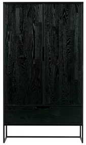 Czarna szafka z litego drewna jesionowego 85x149 cm Silas – WOOOD