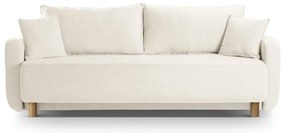 Kremowa rozkładana sofa ze schowkiem 231 cm Elen – Micadoni