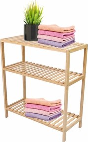 Bambusowy regał, 3 półki, 60 x 26 x 66 cm