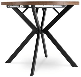 Stół Okrągły Rozkładany LUGO 90-190 cm Dąb Rustykalny/Czarny Loft