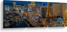 Obraz - Las Vegas (z zegarem) (90x30 cm)