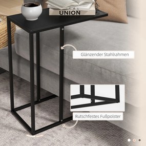 HOMCOM Stolik Boczny Czarny z Antypoślizgowymi Stopkami Praktyczny Design 46x26x60cm | Aosom PL