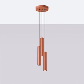 Lampa wisząca LAGOS 3P ochra czerwona SOLLUX  LIGHTING