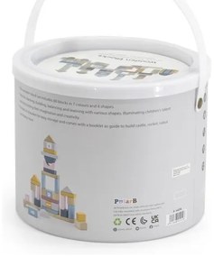 Viga polarb zestaw drewnianych klocków w wiaderku - 60 elementów