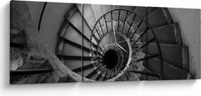 Obraz - Schody (z zegarem) (90x30 cm)