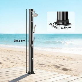 Outsunny Solarny prysznic 40L z ręczną słuchawką, deszczownicą i kranem, regulacja temperatury | Aosom PL