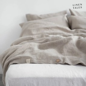Kremowa lniana pościel jednoosobowa 135x200 cm – Linen Tales