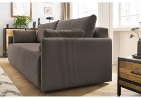 Brązowa sztruksowa rozkładana sofa 211 cm Marcel – Bobochic Paris