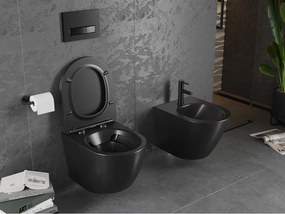 Mexen Lena miska wc Rimless z deską wolnoopadającą slim, duroplast, czarna mat - 30221085