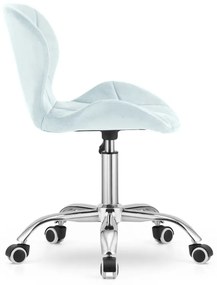 Zestaw do biura – składany stół ZARIMO 80×40 cm, biały + krzesło biurowe AVOLA VELVET jasnoniebieskie