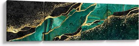 Obraz - Marmurki olejno-złote (170x50 cm)