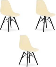 Krzesło Valora OSAKA, kremowe, czarne, do salonu x3