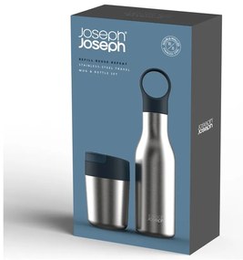 Zestaw podróżnej butelki i kubka ze stali nierdzewnej Loop&amp;Sipp – Joseph Joseph