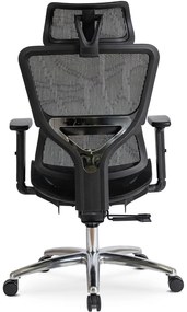 Fotel Biurowy Ergonomiczny Obrotowy ROYAL Czarny Nowoczesny