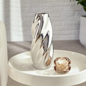 Wazon srebrny TWISTED SKY, ceramiczny