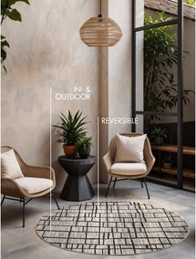 Czarny/kremowy okrągły dywan odpowiedni na zewnątrz ø 160 cm Haringey Crouch – Ted Baker