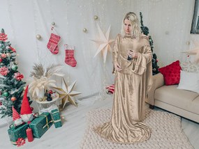 Koc z rękawami WRAPME beżowy