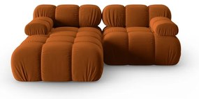 Pomarańczowa aksamitna sofa 191 cm Bellis – Micadoni Home