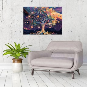 Obraz – Fioletowe drzewo pełne energii (70x50 cm)