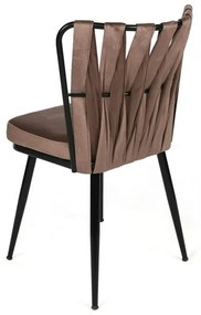 Zestaw krzeseł do jadalni Kusakli Light Brown and Black, 4 szt., 4 szt.